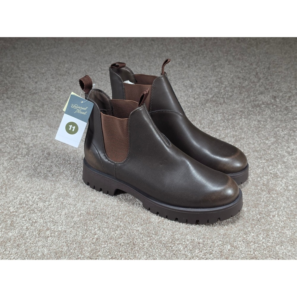 Universal Thread Zora Brown Lug Sole Chelsea Boots Memory Foam Womens 11 NEW
